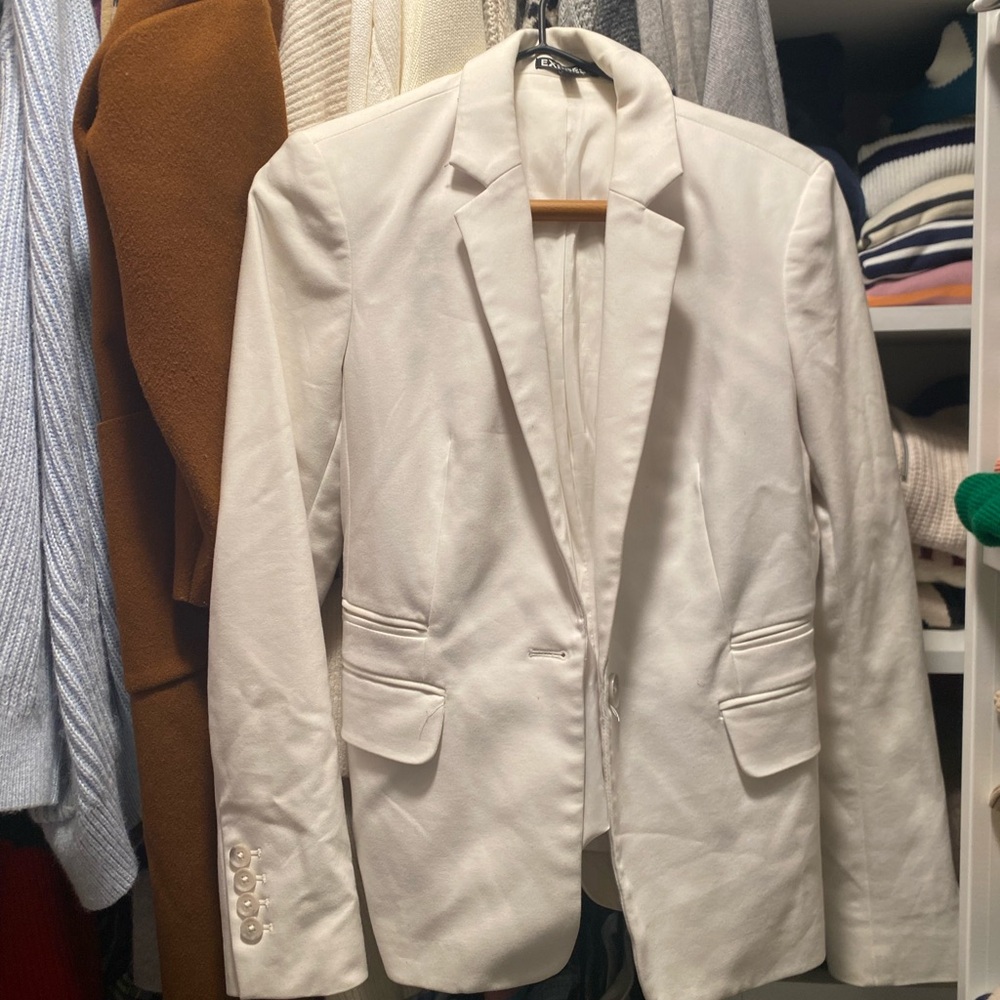 Express Elegant Ivory/Cream/White Women's Blazer - Size 4
